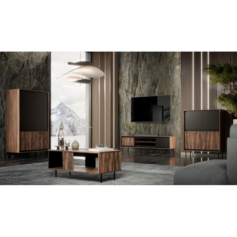 Szafa Swing Halmar: Nowoczesny design, orzech/czarny - Kup teraz!