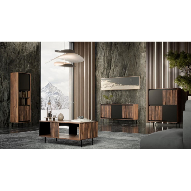Stolik kawowy Swing Halmar | 100x54cm | Orzech/Czarny