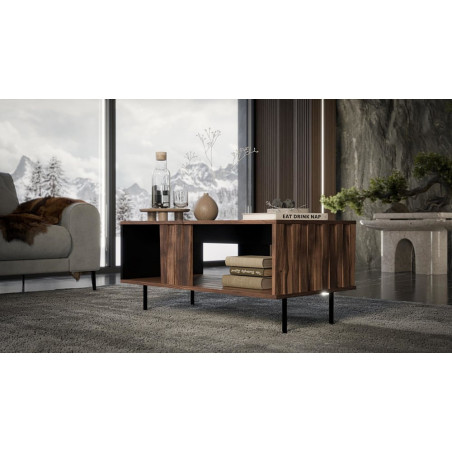 Stolik kawowy Swing Halmar | 100x54cm | Orzech/Czarny