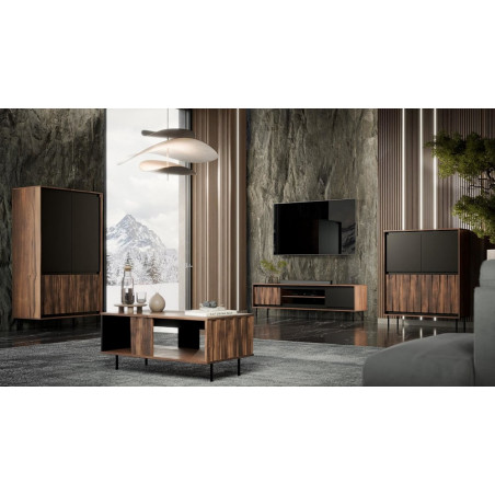 Komoda Swing KM2 Halmar | 104x40cm | Orzech/Czarny