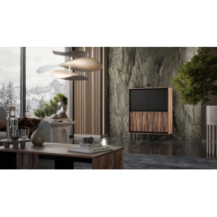 Komoda Swing KM2 Halmar | 104x40cm | Orzech/Czarny