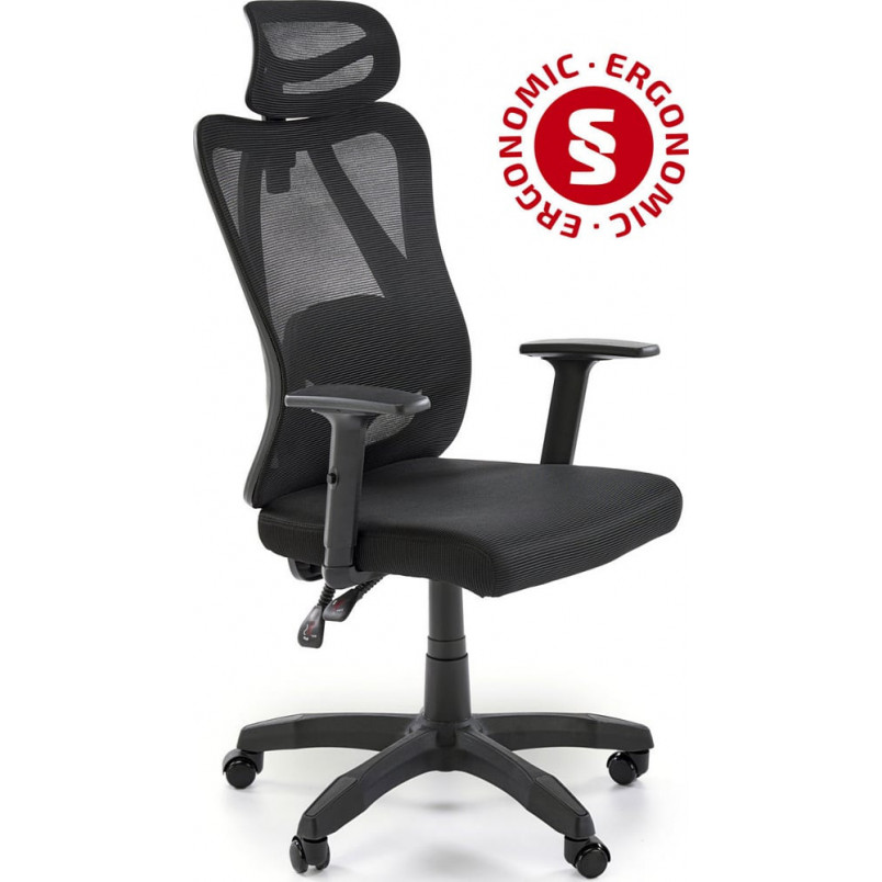 Fotel biurowy ergonomiczny Ramos Halmar | Czarny