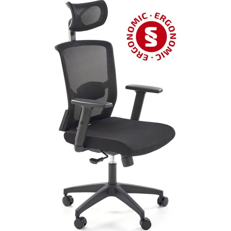 Fotel komputerowy ergonomiczny Mason czarny Halmar | Komfort i regulacja