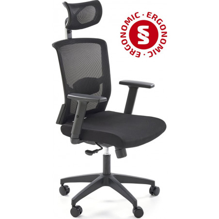 Fotel komputerowy ergonomiczny Mason czarny Halmar | Komfort i regulacja