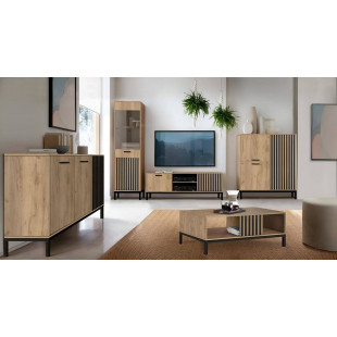 Komoda Lamino KM1 Halmar | Dąb Craft/Czarny | 154x40x84cm