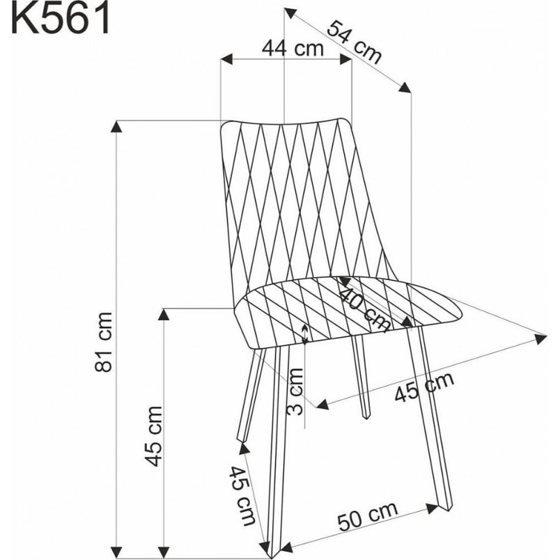 Krzesło tapicerowane Halmar K561 - Szare, Pikowane | Sklep mebli