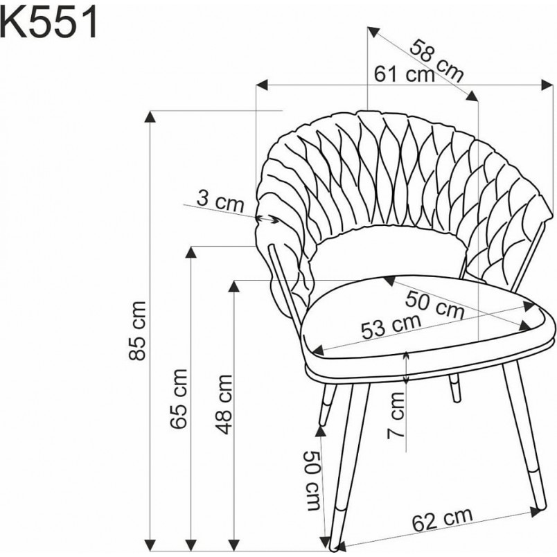 Krzesło welurowe muszelka szare z złotymi nogami Halmar K551 | Sklep mebli