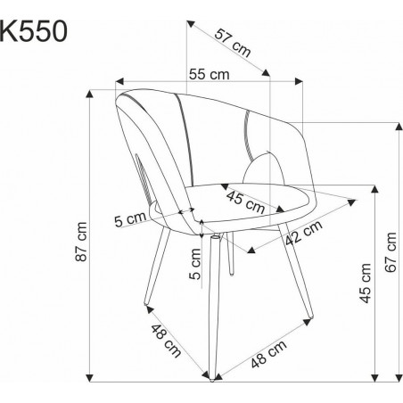 Krzesło fotelowe K550 Halmar - Szare, Obrotowe | Komfort i Styl