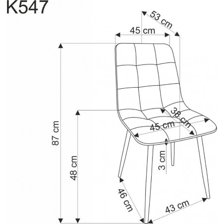 Krzesło pikowane K547 czarne Halmar - Komfort i styl
