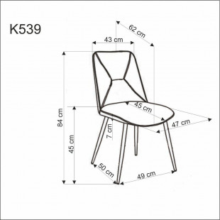 Krzesło welurowe beżowe Halmar K539 - Komfort i styl