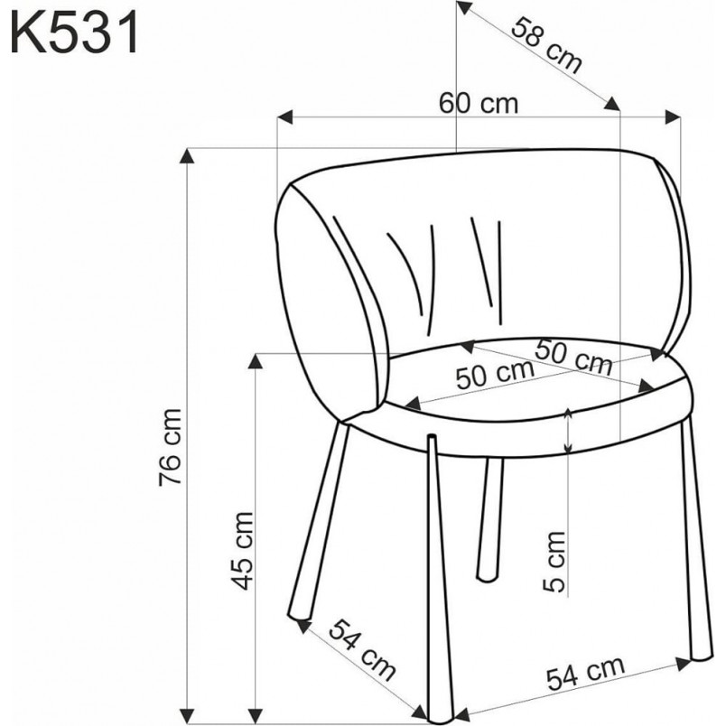Krzesło welurowe musztardowe Halmar K531 - Komfort i styl