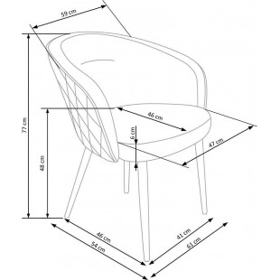 Krzesło welurowe K430 czarne Halmar | Komfortowy design