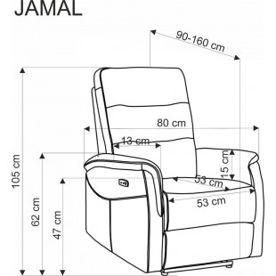 Fotel rozkładany Jamal Halmar | Komfort i USB
