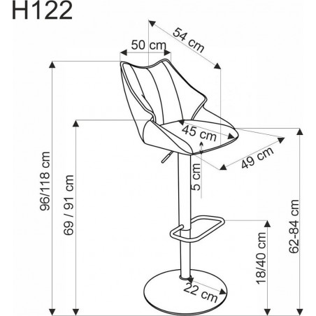 Hoker tapicerowany Halmar H122 popielaty - Komfort i styl