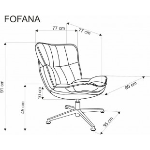 Fotel wypoczynkowy obrotowy Fofana kremowy Halmar - Komfort i styl