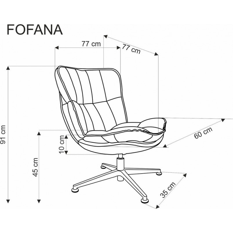 Fotel wypoczynkowy obrotowy Fofana kremowy Halmar - Komfort i styl
