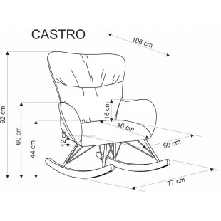 Fotel bujany Castro beżowy Halmar | Komfort i styl
