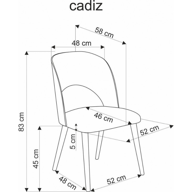 Krzesło Cadiz Halmar: Drewno dąb/szare - Komfort i styl