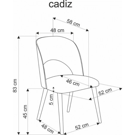 Krzesło Cadiz Halmar: Drewno dąb/szare - Komfort i styl