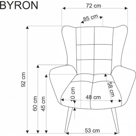 Fotel pikowany uszak Byron beżowy Halmar - Komfort i styl