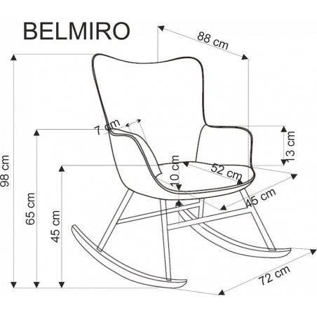 Fotel tapicerowany Halmar Belmiro - Komfortowy fotel bujany