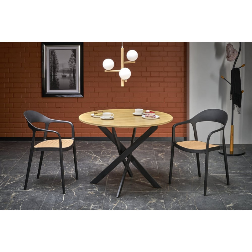 Krzesło boho K530 Halmar - czarne i naturalne | Komfort i styl