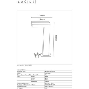 Słupek ogrodowy Texas LED | Lucide - Nowoczesne oświetlenie