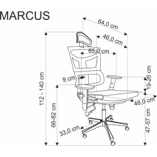 Fotel biurowy Marcus Halmar - Czarny, Regulowany | Sklep meble