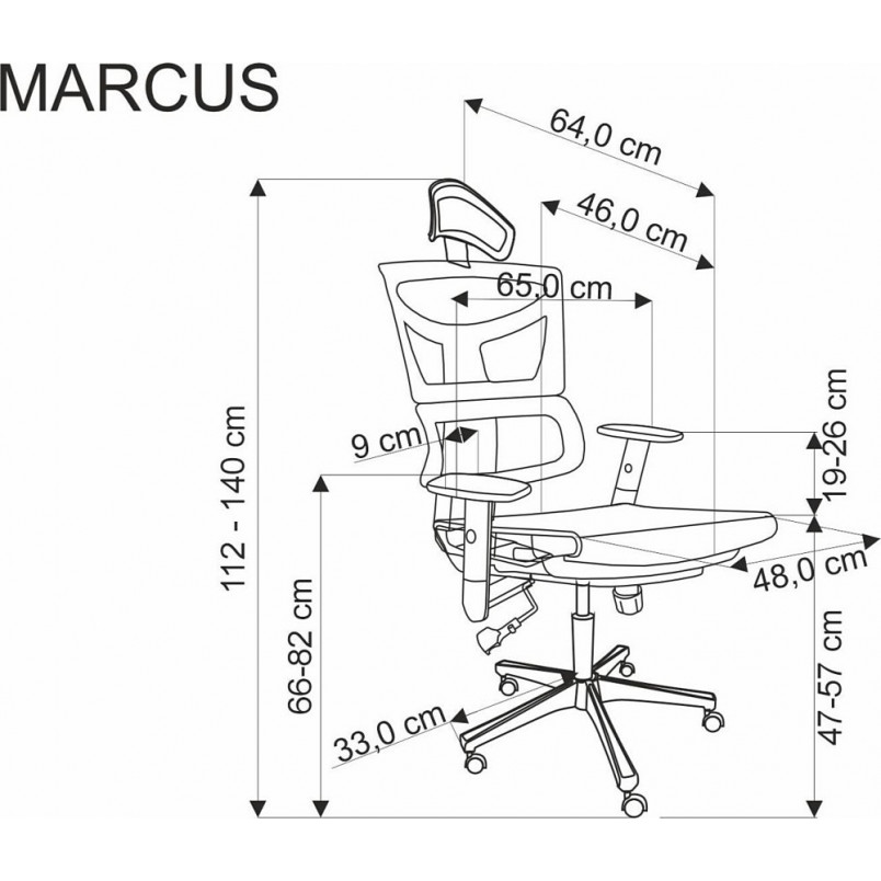 Fotel biurowy Marcus Halmar - Czarny, Regulowany | Sklep meble