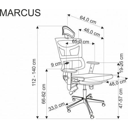 Fotel biurowy Marcus Halmar - Czarny, Regulowany | Sklep meble