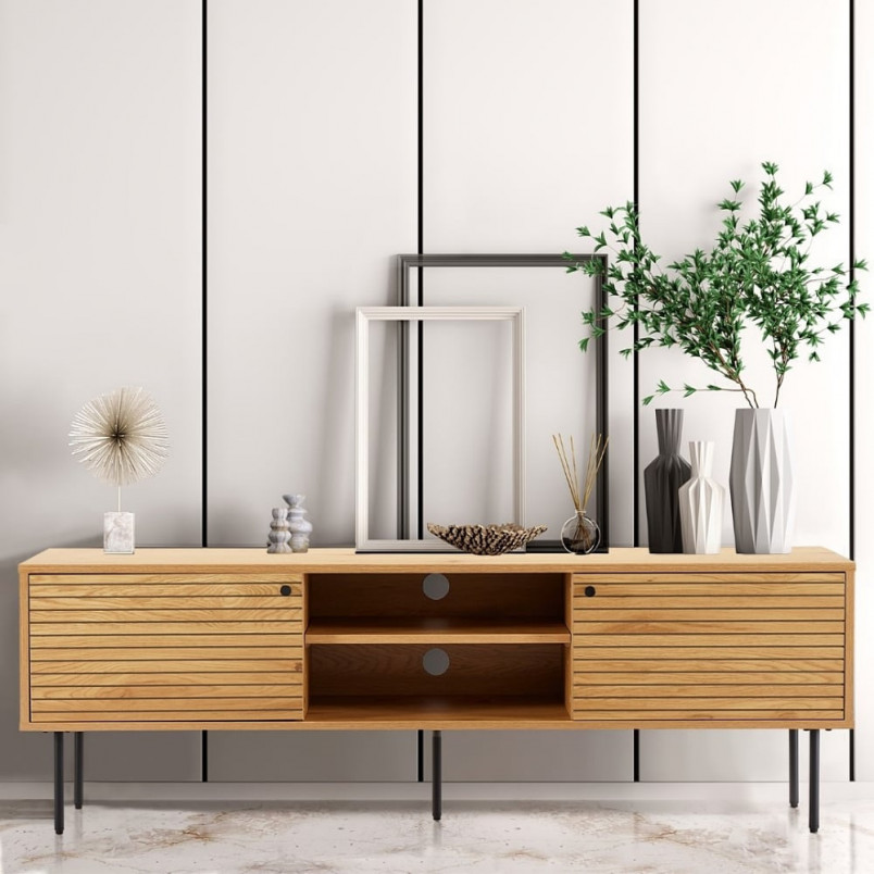 Szafka RTV Lattes | 120x40cm | Dąb Intesi | Skandynawski Design