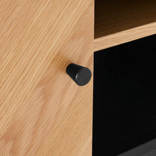 Szafka RTV Clar 160x40cm - Dąb/Czarny Intesi | Skandynawski Design