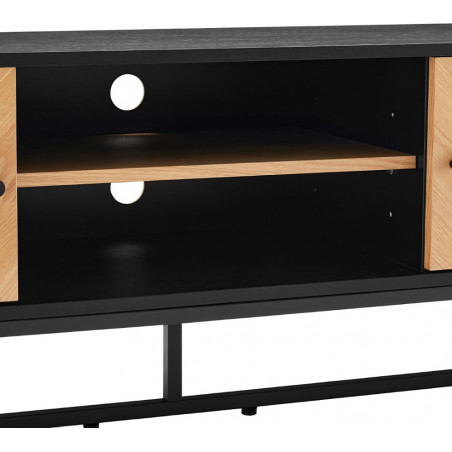Szafka RTV Clar 160x40cm - Dąb/Czarny Intesi | Skandynawski Design