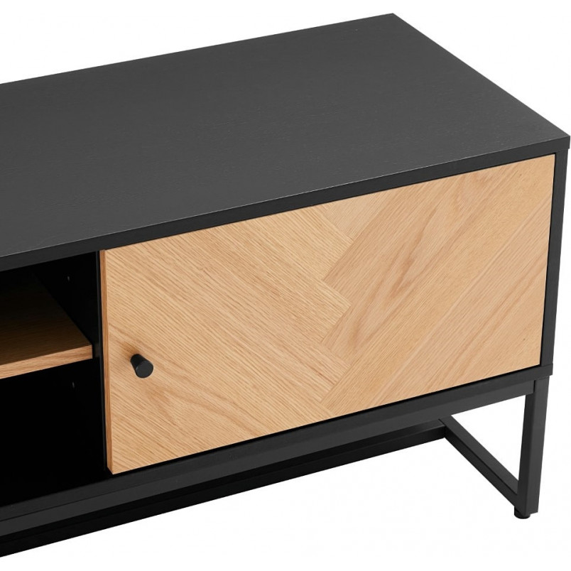 Szafka RTV Clar 160x40cm - Dąb/Czarny Intesi | Skandynawski Design