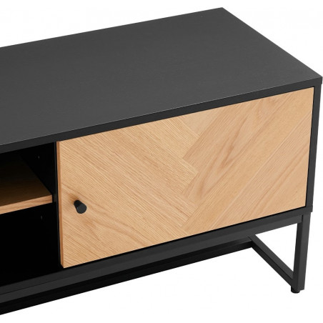 Szafka RTV Clar 160x40cm - Dąb/Czarny Intesi | Skandynawski Design