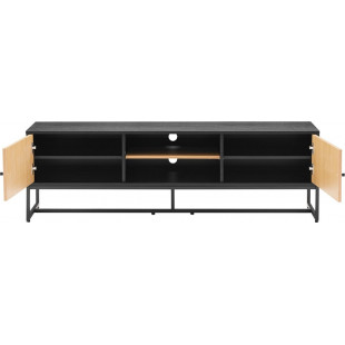 Szafka RTV Clar 160x40cm - Dąb/Czarny Intesi | Skandynawski Design
