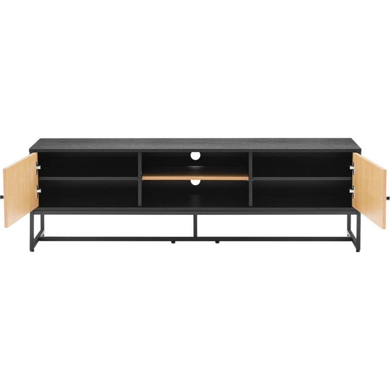 Szafka RTV Clar 160x40cm - Dąb/Czarny Intesi | Skandynawski Design