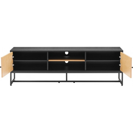 Szafka RTV Clar 160x40cm - Dąb/Czarny Intesi | Skandynawski Design