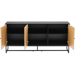 Komoda Clar 160x40cm dąb/czarny Intesi | Skandynawski Design