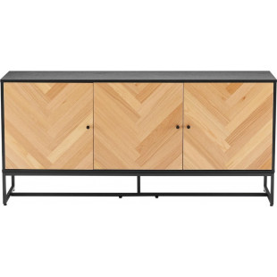 Komoda Clar 160x40cm dąb/czarny Intesi | Skandynawski Design