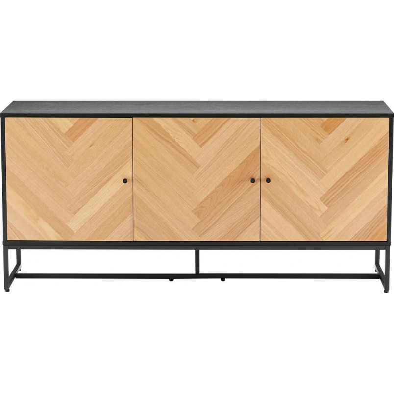Komoda Clar 160x40cm dąb/czarny Intesi | Skandynawski Design
