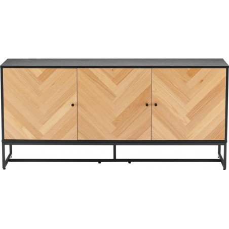 Komoda Clar 160x40cm dąb/czarny Intesi | Skandynawski Design