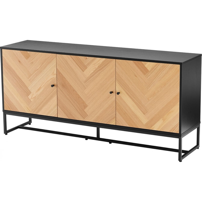 Komoda Clar 160x40cm dąb/czarny Intesi | Skandynawski Design