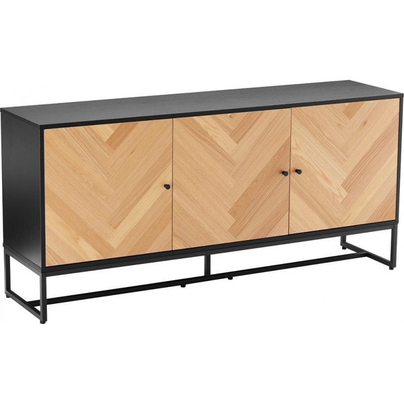 Komoda Clar 160x40cm dąb/czarny Intesi | Skandynawski Design