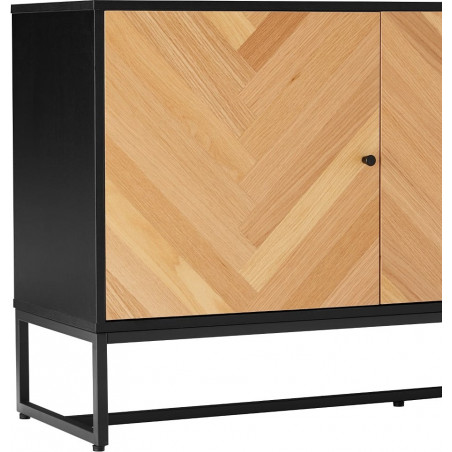 Komoda Clar 160x40cm dąb/czarny Intesi | Skandynawski Design
