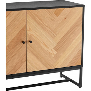 Komoda Clar 160x40cm dąb/czarny Intesi | Skandynawski Design