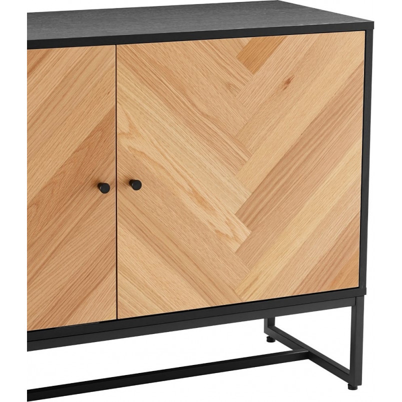 Komoda Clar 160x40cm dąb/czarny Intesi | Skandynawski Design
