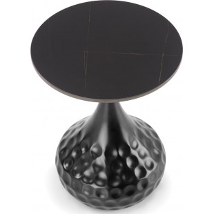 Stolik boczny Verde Halmar | Czarny marmur, 40cm | Sklep mebli