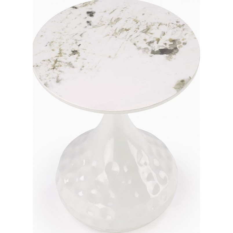 Stolik boczny Verde Halmar: Elegancki design, biały marmur