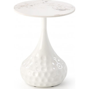 Stolik boczny Verde Halmar: Elegancki design, biały marmur